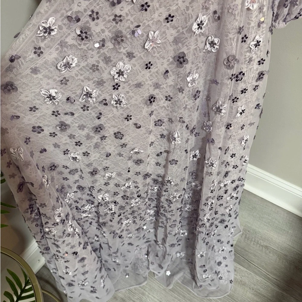 Mac Duggal Lavender Sequin Floral Gown size 14 NWT $698 - Picture 5 of 12